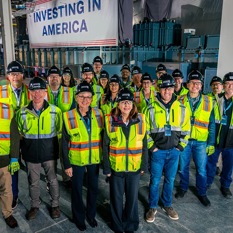 Group14 employees and senator at BAM-2 factory