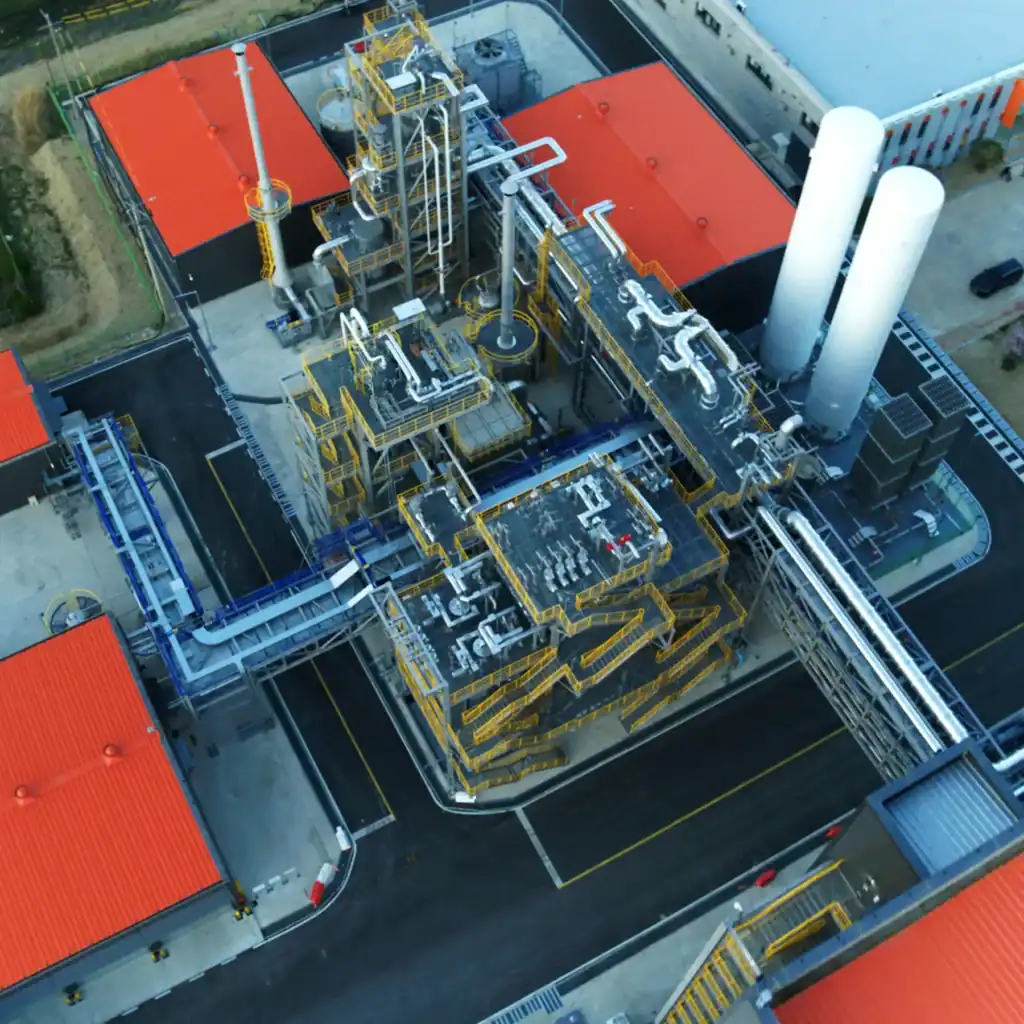 Aerial view of BAM-3 factory in South Korea